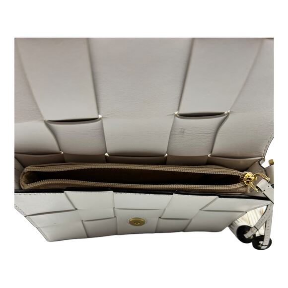 Michael Kors Lattice Leather While Crossbody Handbag - Picture 7 of 8